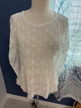 Mastro Moda -Made in Italy - White Crochet Lace Top